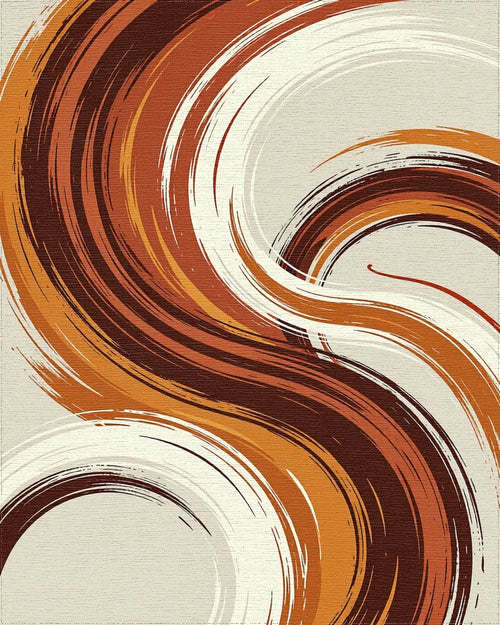 Abstract Amber Swirl Rug - Cutout View