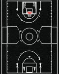 Abstract Basketball Court Strategy Diagram Rug - Cutout View