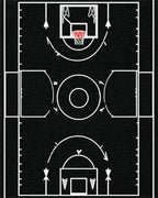 Abstract Basketball Court Strategy Diagram Rug - Cutout View