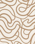 Abstract Beige Wavy Pattern Rug - Cutout View