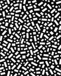 Abstract Black White Rectangular Pattern Rug - Cutout View