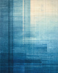 Abstract Blue Geometric Gradient Rug - Cutout View