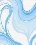 Abstract Blue Swirl Flow Rug - Cutout View