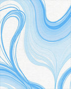 Abstract Blue Swirl Flow Rug - Cutout View