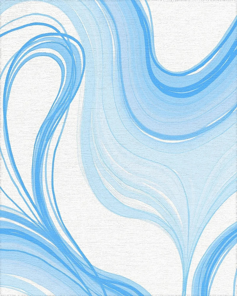 Abstract Blue Swirl Flow Rug - Cutout View