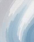 Abstract Blue White Brush Strokes Rug - Cutout View