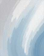 Abstract Blue White Brush Strokes Rug - Cutout View