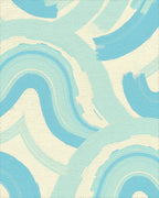 Abstract Brush Stroke Light Blue Design Rug - Cutout View