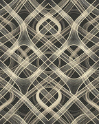 Abstract Cream Woven Lattice Rug - Cutout View