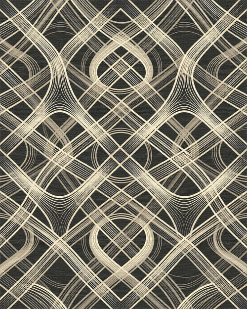 Abstract Cream Woven Lattice Rug - Cutout View