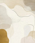 Abstract Earth Tones Organic Shapes Rug - Cutout View