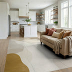 Abstract Earth Tones Organic Shapes Rug Living Room View