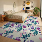 Abstract Floral Garden Pattern Rug Bedroom View