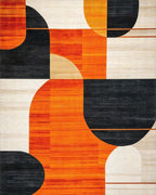 Abstract Geometric Circles Rug - Cutout View