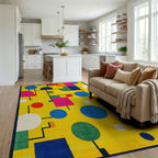 Abstract Geometric Colorful Circles Rug - Living Room View