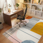 Abstract Geometric Mid Century Modern Rug - Office View