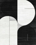 Abstract Geometric Monochrome Pattern Rug - Cutout View