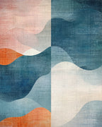 Abstract Gradient Overlap Wave Rug - Cutout View