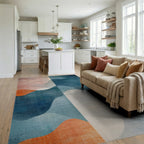 Abstract Gradient Overlap Wave Rug Living Room View