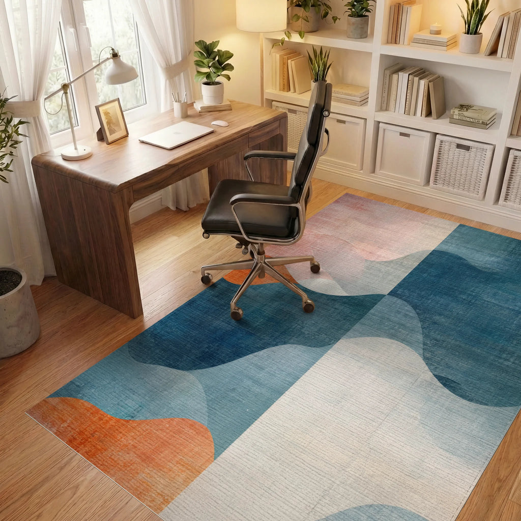 Abstract Gradient Overlap Wave Rug Office View