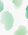 Abstract Green Watercolor Splatter Rug - Cutout View