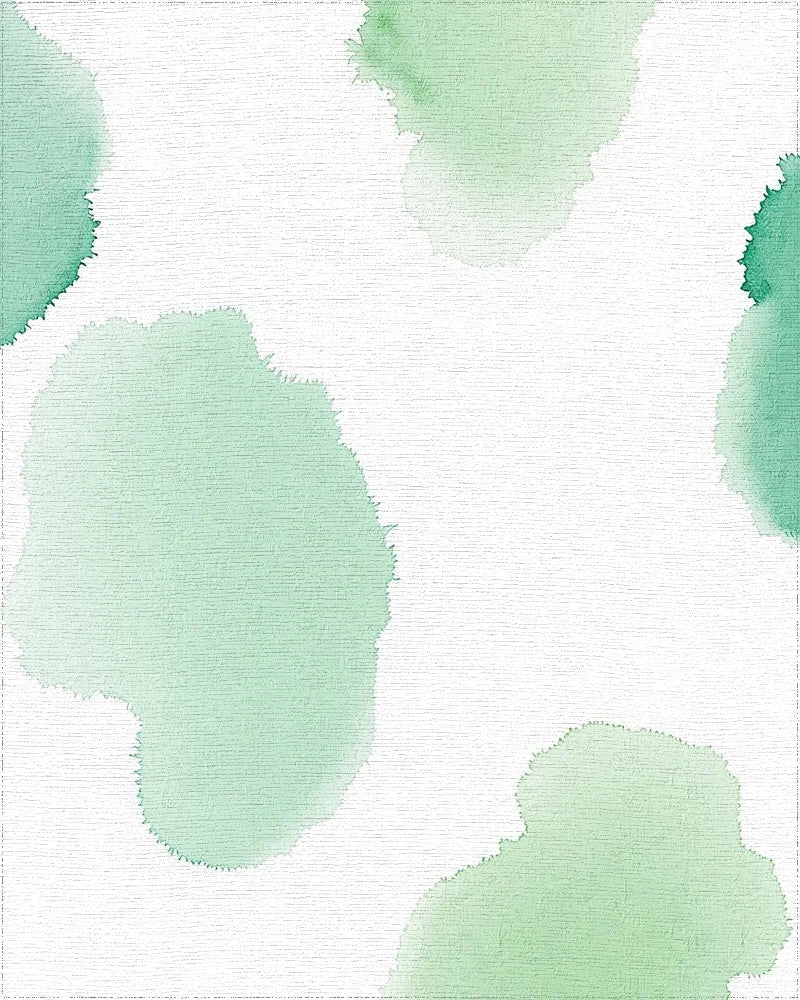 Abstract Green Watercolor Splatter Rug - Cutout View