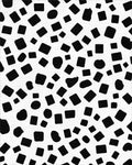 Abstract Irregular Black Shapes Rug - Cutout View