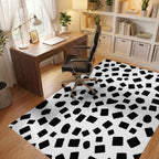 Abstract Irregular Black Shapes Rug Office View