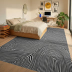 Abstract Lines Organic Pattern Rug Bedroom View