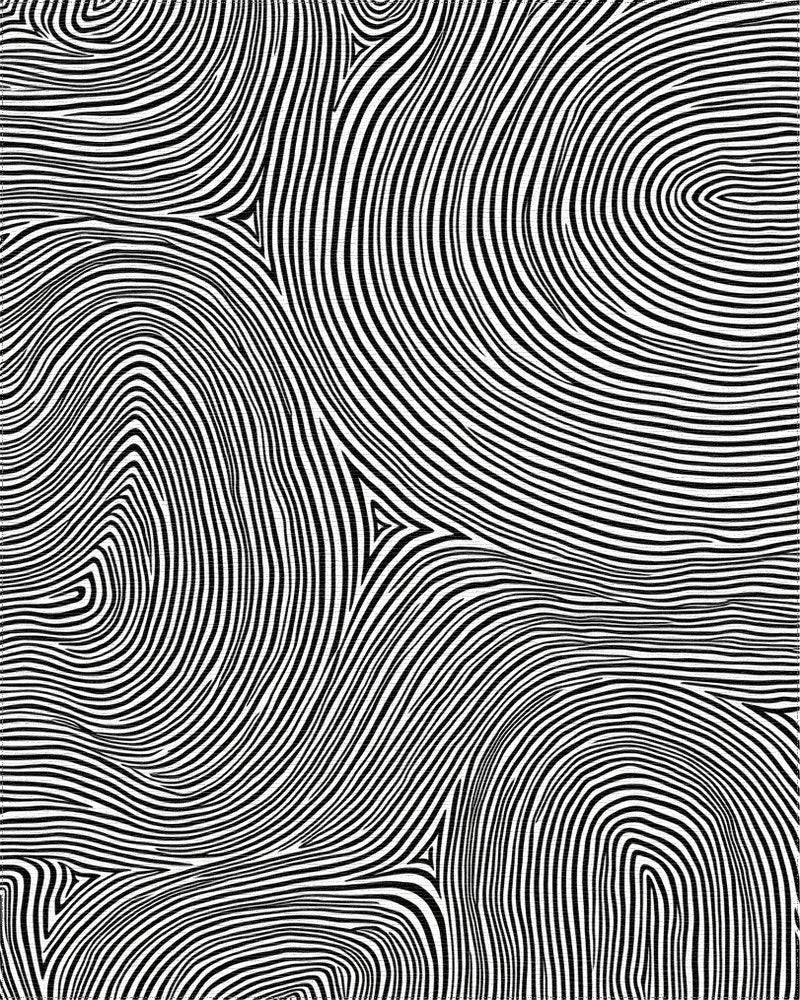 Abstract Lines Organic Pattern Rug - Cutout View