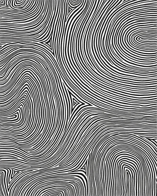 Abstract Lines Organic Pattern Rug - Cutout View