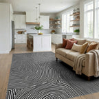 Abstract Lines Organic Pattern Rug Living Room View