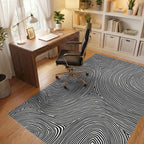 Abstract Lines Organic Pattern Rug Office View