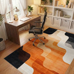 Abstract Orange Gradient Wave Rug - Office View