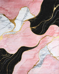 Abstract Pink Gold Marble Wave Rug - Cutout View