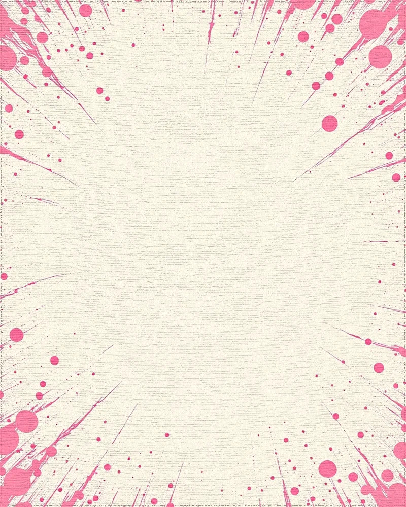 Abstract Pink Splatter Burst Rug - Cutout View