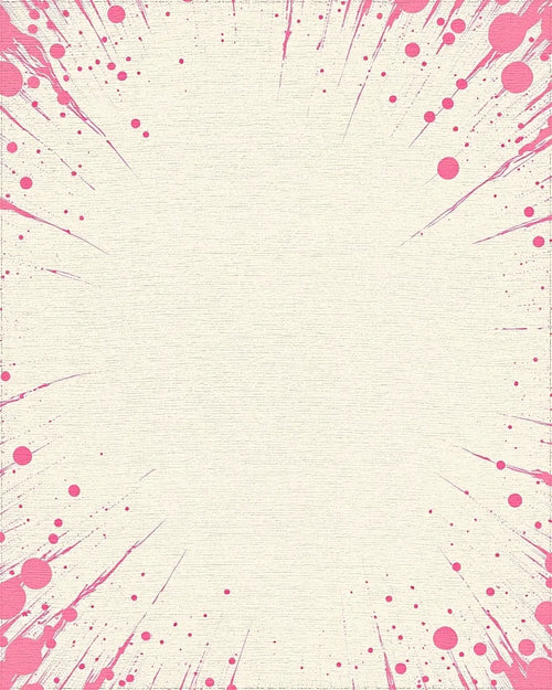 Abstract Pink Splatter Burst Rug - Cutout View