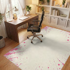 Abstract Pink Splatter Burst Rug Office View