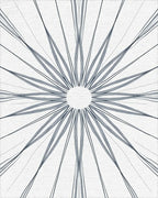 Abstract Radial Graphite Drawing Rug - Cutout View