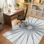 Abstract Radial Graphite Drawing Rug - Office View