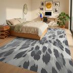 Abstract Spotted Gray White Rug Bedroom View