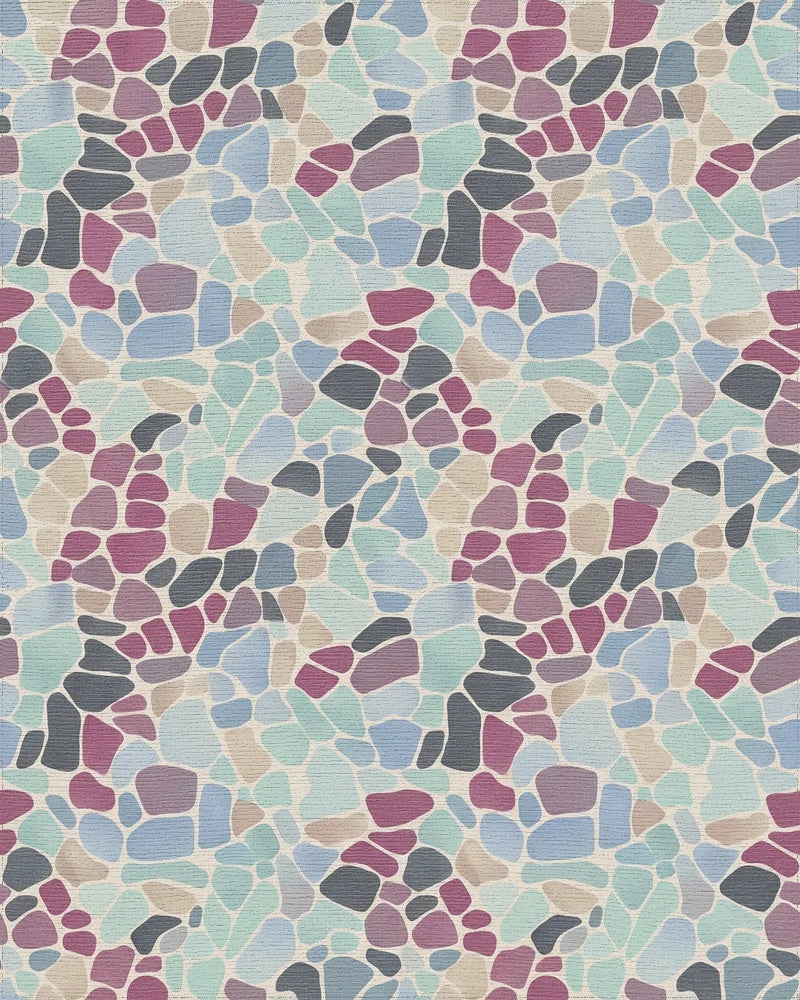 Abstract Stone Mosaic Color Mix Rug - Cutout View