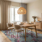 Abstract Stone Mosaic Color Mix Rug Dining Room View