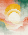 Abstract Sun Layers Warm Palette Rug - Cutout View