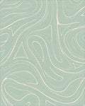Abstract Swirl Light Green Pattern Rug - Cutout View