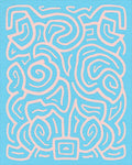 Abstract Swirl Pink Pattern Rug - Cutout View