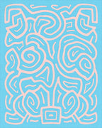 Abstract Swirl Pink Pattern Rug - Cutout View
