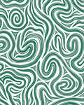 Abstract Swirling Green Pattern Design Rug - Cutout View