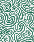 Abstract Swirling Green Pattern Design Rug - Cutout View