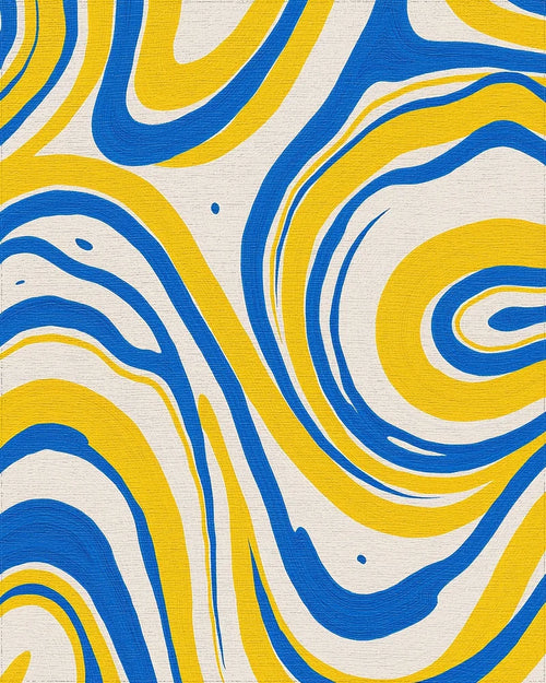 Abstract Swirls Pattern Design Rug - Cutout View